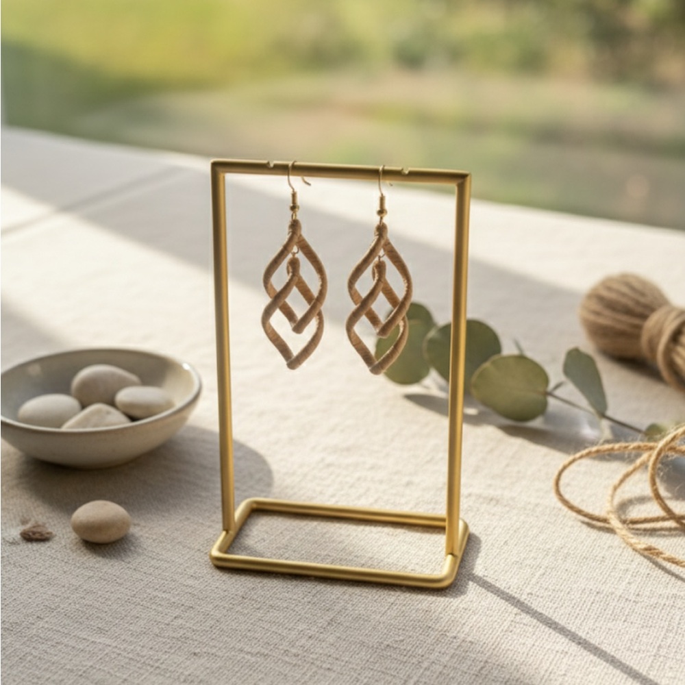 Rattan Weave Drop Earrings
